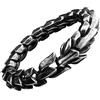 ForFox Bracciale drago cinese in acciaio al titanio per uomo gioielli in acciaio inossidabile 15mm 23cm,nero