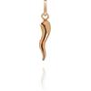 Donipreziosi Ciondolo Smaltato a forma di Corno Portafortuna - Pendente Cornetto napoletano in Argento per Collana o Bracciale Uomo o Donna, Scaramanzia - 3,5 cm Rosè