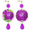 IN LEBOLE Collezione The Circle Fiore Orecchini da Donna in Ottone Pietra Fucsia
