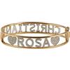 FADA GIOIELLI Bracciale Rigido Argento con scritta Nome ricoperta di Zirconi Brillantissimi Bracciale a Manetta Donna Chiusura a Molla Idea Regalo (Oro)
