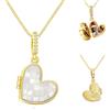 Lam Hub Fong Collana Medaglione a Cuore per Donna Ciondolo Portafoto Personalizzato Catena Regolabile Regali per San Valentino, Compleanni, Festa della mamma, Natale (Bianco)