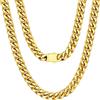 U7 Collana uomo acciaio inossidabile a catena cubana da 7mm catena acciaio uomo grossa collana catena uomo acciaio collana catena oro uomo collana cubana uomo lunghezza 55cm