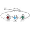 ALBERTBAND Bracciale Personalizzato Infinite Cuore Bracciali da Donna con Nome Pietra Natale Regalo per la Festa della mamma, Natale, Compleanni (3 cuore)