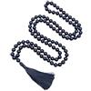 INFINITY GEMS Mala di onice nero AAA naturale, collana di preghiera, Mala tibetano, Mala annodato, collana di onice nero, Mala di perline da 8 mm, Mala di onice nero da 108 perline, Japa, Yoga, Mantra Mala