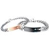 OIDEA [1 Coppia Bracciale Braccialetto per Coppia Lovers Braccialetto in Acciaio Inox Keep Me in Your Heart Mosaico Zircone Regalo per Amante Nero Argento
