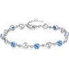 Bramart Bracciale Donna con Pietre di Zirconia Blu Regalo per lei Finitura in Oro Bianco Argento 925 Idee Regali Compleanno Natale Anniversario - Cofanetto Incluso (Bracciale Donna - Pietre blu)