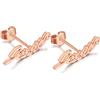 INBLUE Orecchini Donna con Nome Personalizzati Orecchini a Bottone con Nome in Argento 925 Placcato Oro Orecchini Minimalisti Gioielli Fatti a Mano Delicati Regali per Lei - Oro rosa