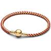 PANDORA Bracciale da donna a serpente oro/rosso 563816C01, 20 cm, Argento sterling, Nessuna pietra preziosa