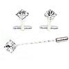 Fashionitalian Spilla e Gemelli da Cravatta con Cristalli Quadrati Argento Anallergici, Nickel Free, Accessori da Abbigliamento Formale, Tie Pin