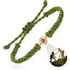 Auinniuz Bracciale con foto in argento sterling - Design con corda intrecciata a mano - Bracciale ricordo personalizzato per lui/lei Army Green