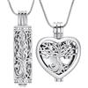 VCCWYQK Collana Cilindrica Gioielli per Cremazione Albero della Vita Urna per Asche per Donne Uomini Flaconcino Gioielli per Cremazione Asche Memoriale per Persone Care, one size, Acciaio inossidabile