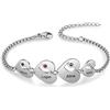 lorajewel Bracciali da Donna Personalizzato con Nome Pietra di nascita Bracciale Cuore in Argento Regalo per Festa della mamma San Valentino Natale (4 cuore)