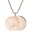 Gravado Collana da Donna in Acciaio Color Rosé con Ciondolo Bussola, Incisione Personalizzata con Coordinate Geografiche, Scatola Regalo