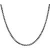 ForFox Collana a catena di grano vintage in argento sterling 925 per uomo donna 4mm 75 cm
