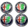 VS 4 Tappi Coprimozzo Verdi da 60mm Compatibili con ALFA ROMEO Solo Per CERCHI Compatibili con 4 Adesivi da 56,5mm versione verde