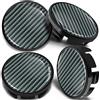 SkinoEu 4 x 65mm Coprimozzi in Lega per Cerchi Compatibile con VW 3B7 601 171 / 6U7 601 171 Nero Argento Carbonio CV 12