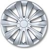 Albrecht Auto-Zubehör Albrecht Copricerchi 15 Pollici Argento Neri per Cerchioni in Acciaio - Borchie Pollici Delta in plastica di Alta qualità con Rivestimento a Strati - Made in EU