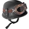 Generico Casco Per Motociclo Stile Tedesco | Casco Mezzo Viso Retrò | Sicurezza Scooter Eleganti e Protezione Testa per Motociclo