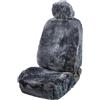 WALSER Premium Coprisedile auto in pelle di agnello Maya, 100% pelle di agnello coprisedile per auto, 1 pezzo di cuoio d'agnello coprisedili veicolo sedili anteriori antracite