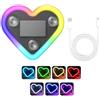 Yokqexz Luce D'atmosfera LED Forma Di Cuore For Auto, Ricarica Solare E USB, Lampada D'atmosfera On/off Automatica Doppia Alimentazione For La Luce Notturna Del Cruscotto Interno