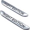 Generico Emblema 3D ABS SPORT EDITION C300 C200 GLA CLA cromato argento logo adesivi for auto(NIGHT EDITION 2pcs)
