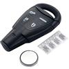 Riloer 2pcs controllo auto chiave caso con 4 interruttori e 1 batteria, sostituzione 4 pulsanti chiave telecomando auto