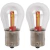 A2ZWORLD 2 Pezzi Lampada Led 12V 24V, 50mm, Luce per Auto Camion, BA15s S25 P21W R10W, 2 Cob 1.7W 300lm, Piedi Dritti 180° (Bianco Freddo 6500K)