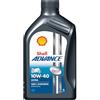 Shell Advance 4T Ultra 10W-40 1L | Olio 100% sintetico per motori a 4 tempi | Tecnologia PurePlus e Active Cleansing | API SN JASO MA2 | Prestazioni superiori e pulizia interna