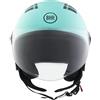 BHR Casco Demi-Jet 834 FLOW - Casco Scooter Estivo Omologato ECE 22.06 con 16 Fori di Aerazione - Visiera Antigraffio e Sgancio Micrometrico, Celeste Opaco, XL