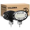 YOJZMA 2 Pezzi Luci Antinebbia LED 5.5 Pollici 14cm 7D, 20W 2000LM Spot/Flood Combo, IP67 Impermeabili, 12V 24V per Fuoristrada, Pickup, SUV, UTV, ATV, 4X4, Barca