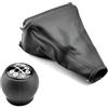 RIOVOEE Pomello Leva Cambio Per OPEL Per CORSA C 2001-2006 Per TIGRA B 2004-2012 Per COMBO C 2001-2011 6/5 Velocità Pomello Del Cambio In Pelle Copertura Boot Shifter Manopole Copertura Pomello Cambio (Color