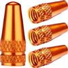 TPMSCENTER Tappi per valvole Presta in alluminio - Coperture antipolvere arancioni per pneumatici per bici (4 pezzi) - adatte per valvole francesi su strada, MTB, ibride, da corsa, fitness, pieghevoli e fat bike
