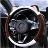 Bittwee Coprivolante per auto, soffice e morbido peluche per l'inverno caldo, grazioso coprivolante con orecchie di gatto, universale, 38 cm, elastico e antiscivolo, decorazione per auto (caffè)