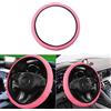 Wogomz Coprivolante elastico per auto, comodo, universale, per volante da 36 a 38 cm, caldo in inverno e fresco in estate, antiscivolo, traspirante, seta ghiacciata (rosa)