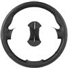 NMBYUXI Coprivolante in pelle nera cucita a mano per Fiat Panda 2011 2012 2013 2014 2015 2016 2017 2018 2019 2020 2021 2022 2023 2024 Coprivolante in microfibra fai da te