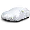 Tefebatu Telo Copriauto da Esterno per Dacia Logan (B0 Facelift) 2012—2024,Telo Copriauto da Esterno Copertura Auto Impermeabile Traspirante con Zip Laterale, 100% Impermeabile.