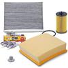ENVA MADE FOR QUALITY BESTPRICE Set di filtri di ispezione con 1x filtro aria, 1x filtro abitacolo (filtro antipolline) con carboni attivi, 3x candele, Compatibile con OPEL CORSA D (S07)