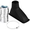 Aramox Kit Presa d'Aria Turbo Universale per Auto, Fibra di Carbonio e Argento, Forma Quadrata, Universal Carbon Fibre and Silver Square Turbo Air Intake Kit for Cars