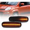 NSLUMO Frecce Laterall progressive Indicatori di direzione laterali a LED dinamici per Fiat Panda MK3 312 Van Cassone Panda Qubo Luce Progressivo Fumè Nero Side Marker
