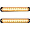YOJZMA Kit da 2 Luci Strobe LED Emergenza, 12 LED Ambra a Montaggio a Superficie, Luci Lampeggianti per Avviso di Pericolo, Compatibili con 12V-24V per Veicoli da Costruzione, Camion, Fuoristrada