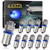 Qasim Blu 12V BA9S T4W LED Bulb 60LM Car Interior Dome Mappa RV luci targa (pacchetto di 10)