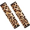 Dolyues Coperture per Cinture di Sicurezza Auto a Motivo Leopardo Nero e Marrone, Set di 2, Proteggi il Collo e le Spalle dall'Attrito delle Cinture di Sicurezza'