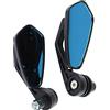 Fabater Specchietti per Moto, 2 Pezzi Universali per Specchietti Retrovisori per Moto in Alluminio Resistente, Specchietto Laterale Regolabile per Manubrio Nero per Ciclomotore