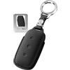 Rondrive Custodia per chiavi in pelle PU, compatibile con Geely EX5 Starray EM-i 2025 2026, 3 tasti, con portachiavi, colore nero