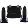 Generico Coprisedili Auto Completi in cotone per peugeot 107, 7 Pezzi, Cotone grigio/Nero, Posteriore Diviso
