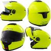 A-Pro Casco Moto Modulare Touring Apribile Visiera Parasole Sport Fluo M