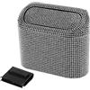 A ABSOPRO Cestino per Auto Cestino per rifiuti con Strass Appeso 16 cm Lunghezza 7 cm Larghezza 14 cm Altezza Bianco Nero Strass ABS