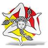 erreinge Sticker Sicilia Trinacria Italia Adesivo Sagomato in PVC per Decalcomania Parete Murale Auto Moto Casco Camper Laptop - cm 35