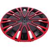 SHINEOFI Coprimozzi Ruota Auto 16 Pollici Coprimozzo Decorativo Centrale Nero e Rosso Protezione Mozzo senza Attrezzi per Veicoli