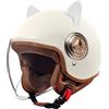 GAORUTO Casco integrale Casco jet Brain - Casco jet DOT/ECE Casco moto retrò Cruiser Chopper Scooter Crash Jet Casco semiguscio per uomo Donna (P, 54~61CM)